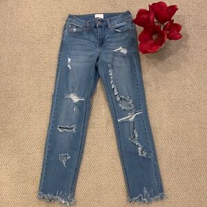 🌹CELEBRITY PINK • GIRLFRIEND HIGH RISE DISTRESSED DENIM SKINNY JEANS